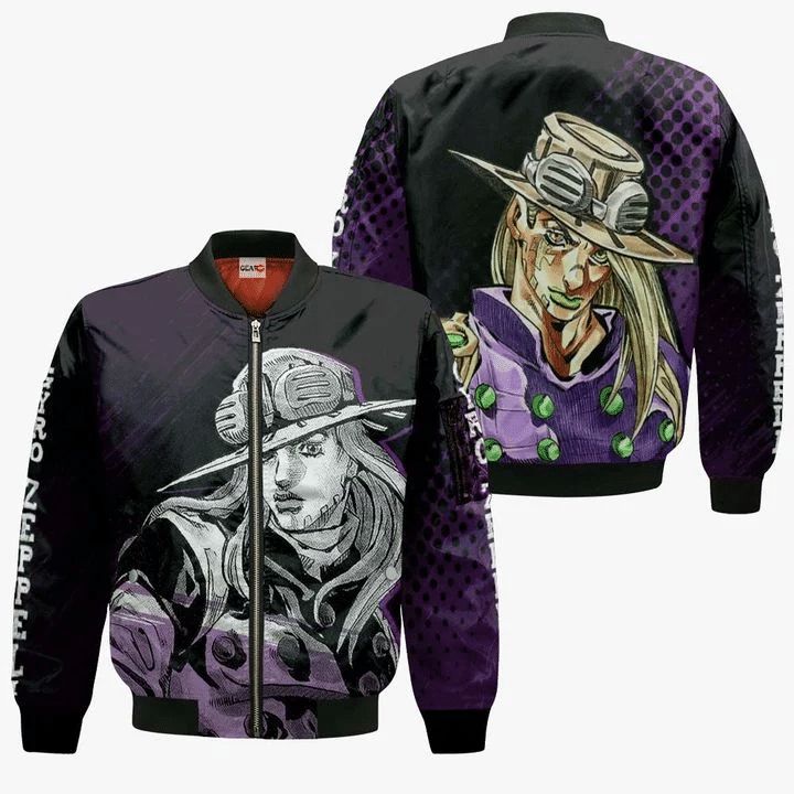 Gyro Zeppeli  JoJo’s Bizarre Adventure  Anime Manga 3D Bomber Jacket