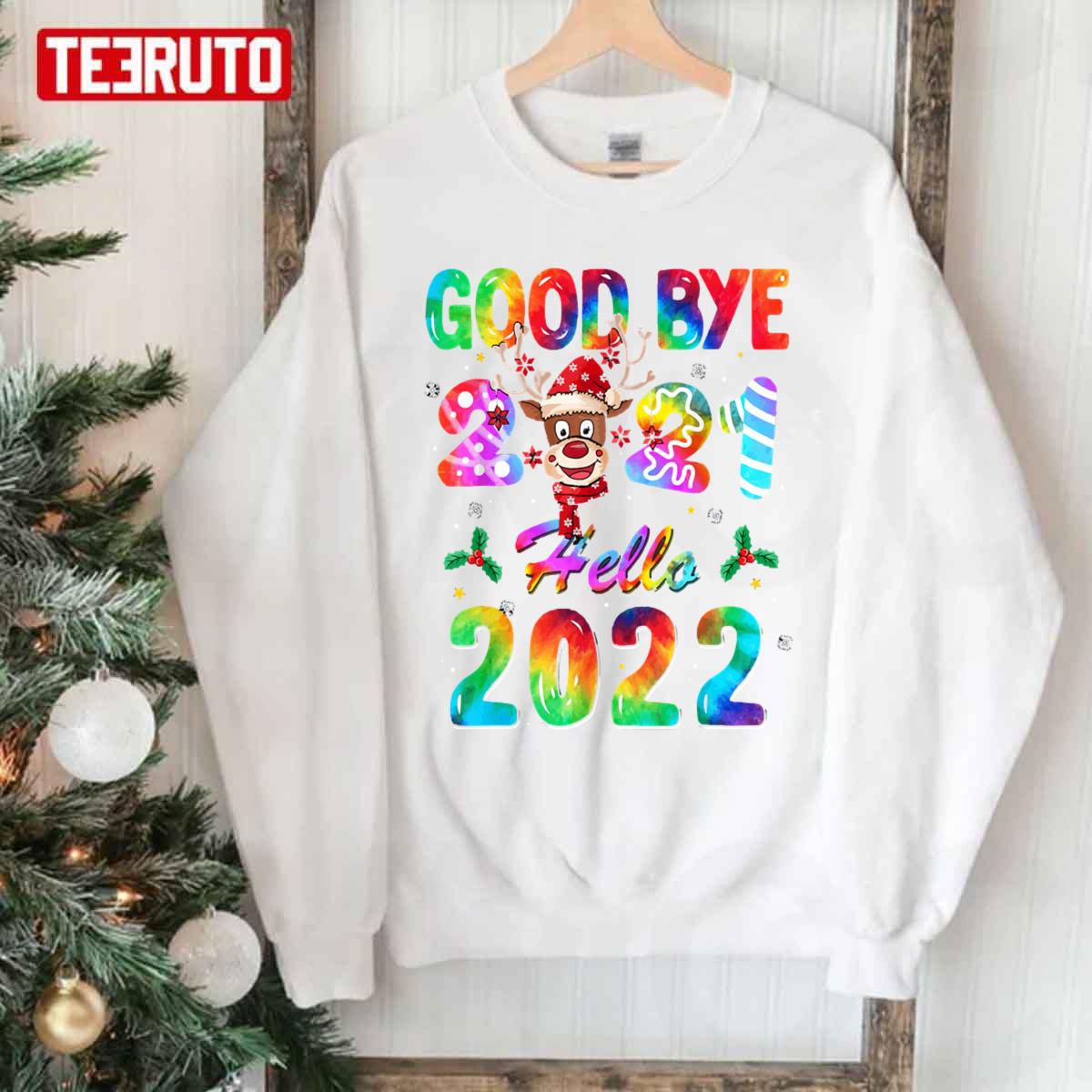 Happy New Year 2022 Tide Dye Colorful Unisex Sweatshirt