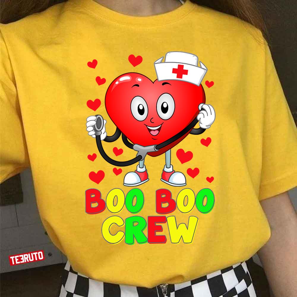 Heart Nurse Nursing School Boo Boo Crew Valentines Day Unisex T-Shirt