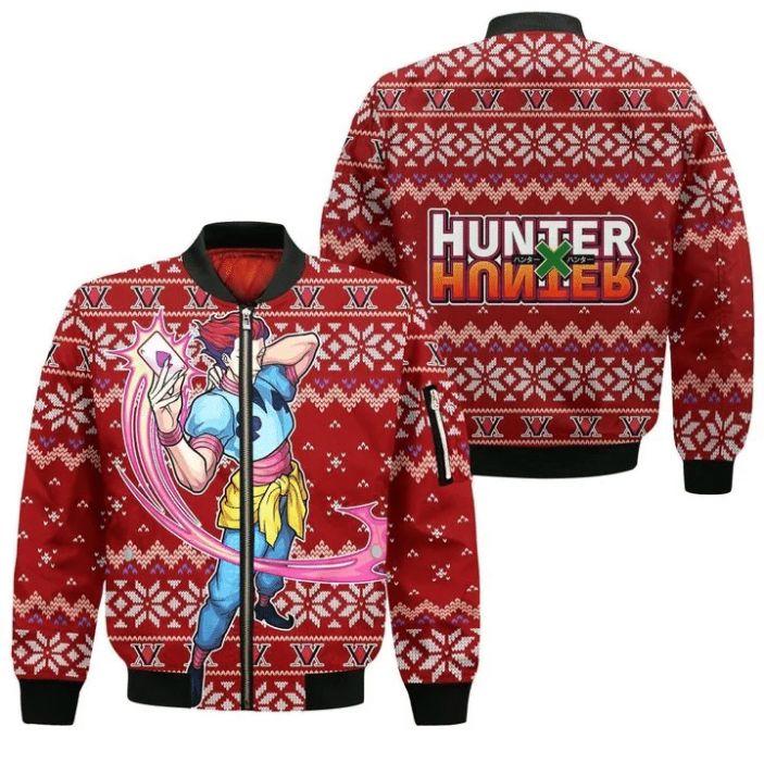 Hisoka Ugly Christmas Hunter X Hunter Xmas Anime Manga 3D Bomber Jacket