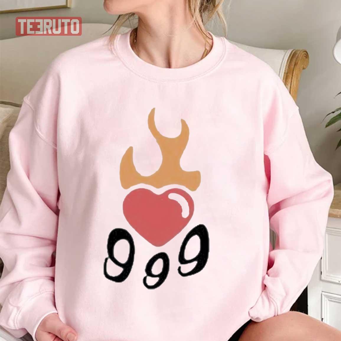 Juice Wrld Death Merch 999 Burning Hearts  Unisex Sweatshirt