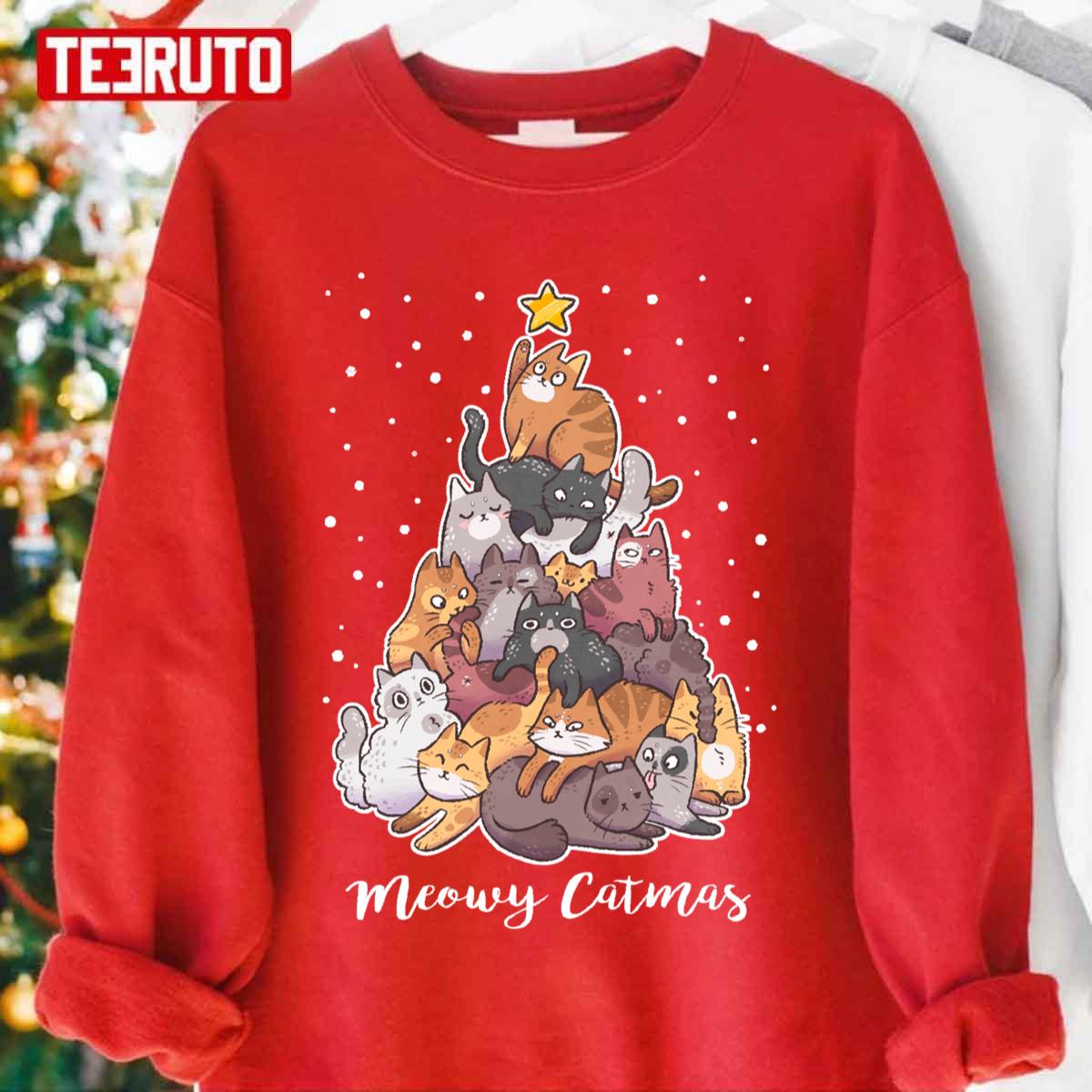 Meowy Catmas Cat Lover Unisex Sweatshirt