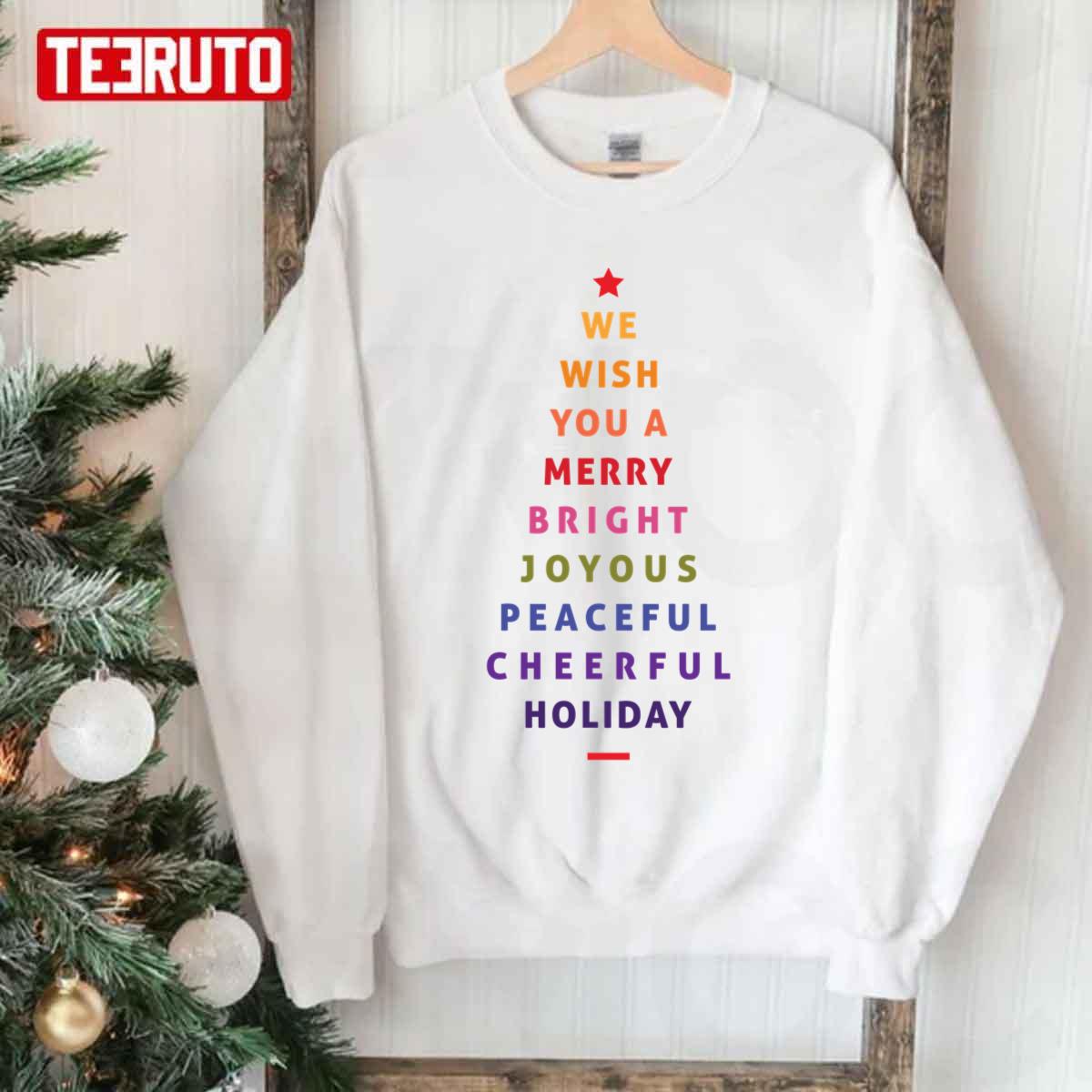 Pine Tree We Wish You Happy Christmas And Happy New Year Unisex Sweatshirt