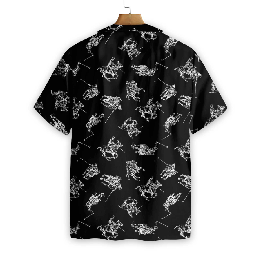 Polo Smoke Black And White Pattern EZ24 Hawaiian Shirt