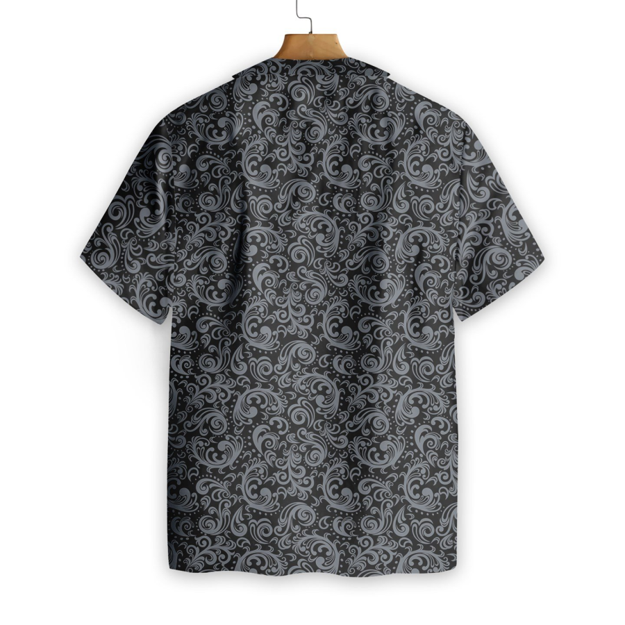 Premium Black And White Baroque Style Goth Hawaiian Shirt