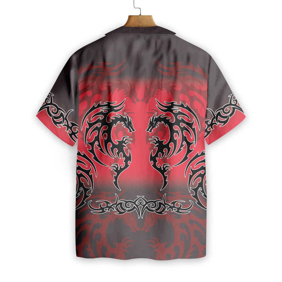 Red Tribal Dragon Hawaiian Shirt