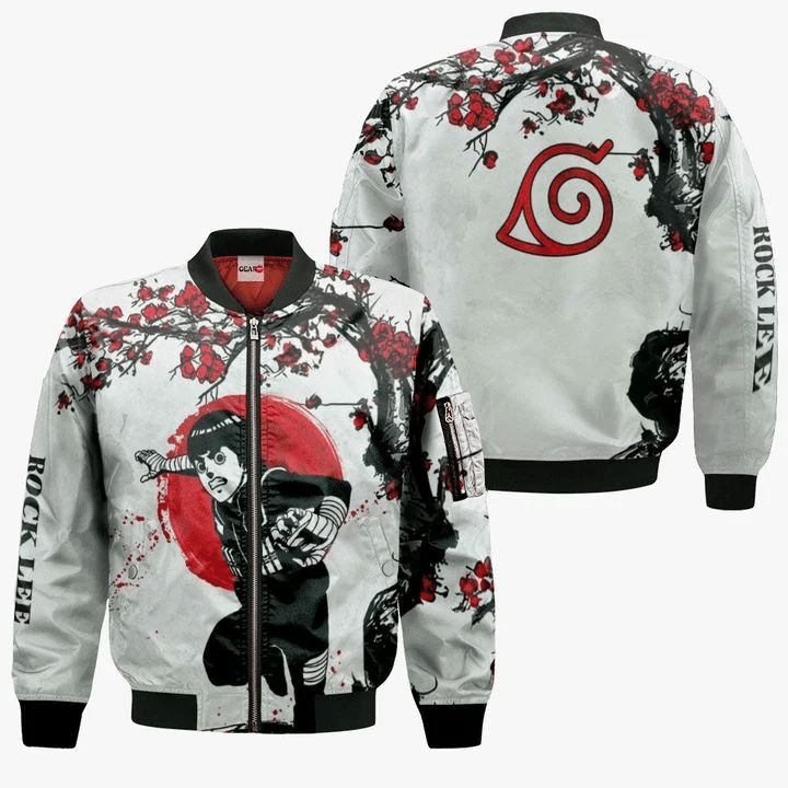 Rock Lee  Anime Manga Naruto 3D Bomber Jacket