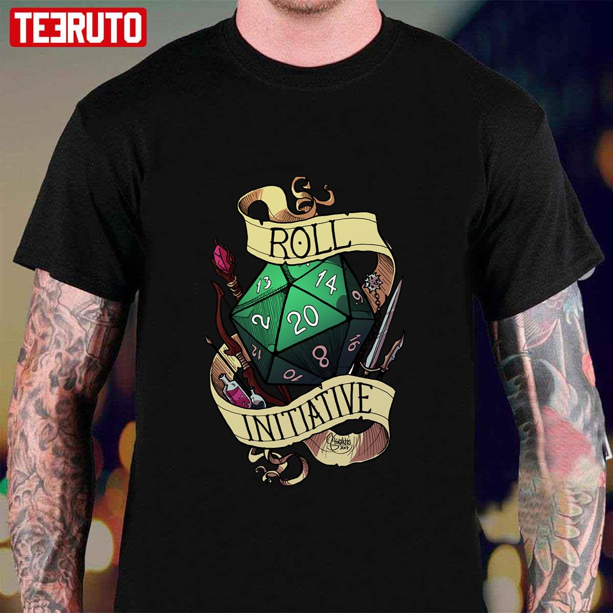 Roll Initiative Dungeons & Dragons Art Unisex T-Shirt