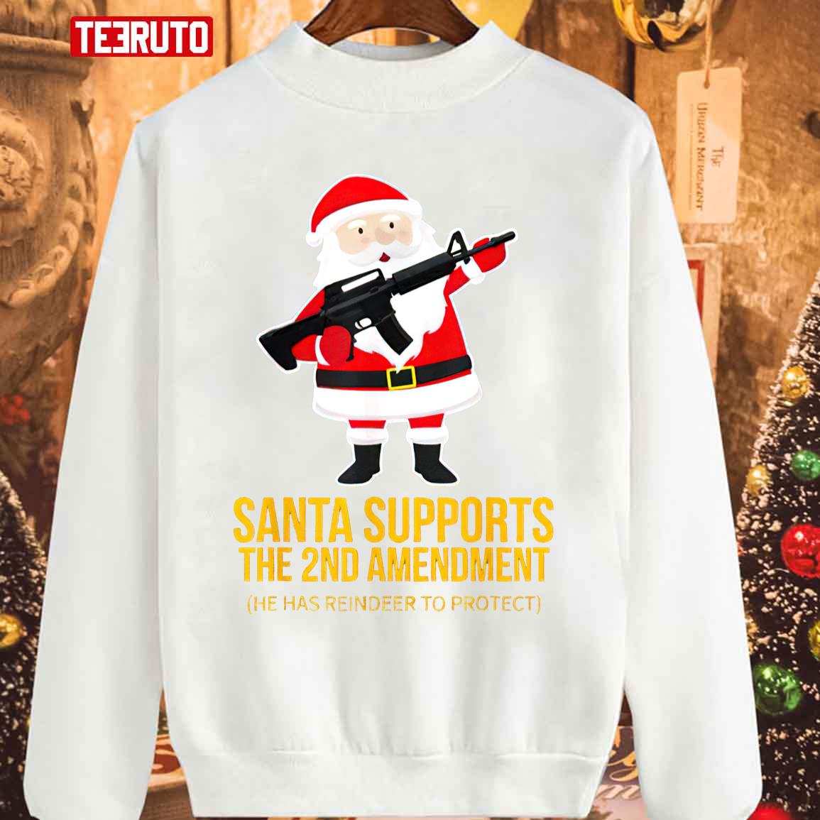 Santa Supports Gun 2nd Amendment Christmas Unisex Sweatshirt