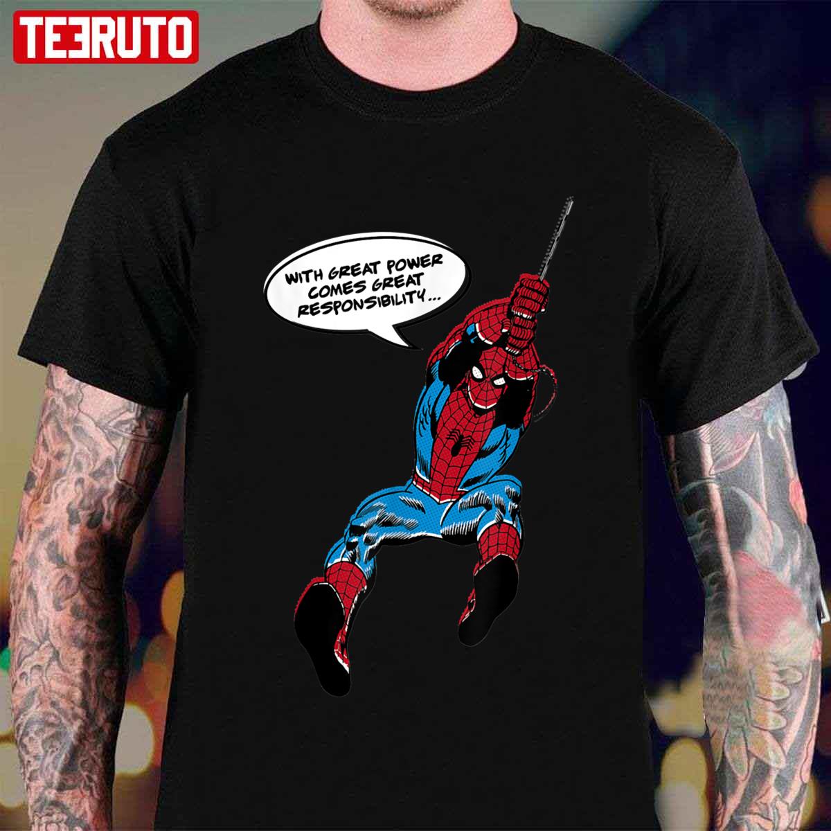 Spider-man Great Power Comes Great Responsibility Unisex T-Shirt