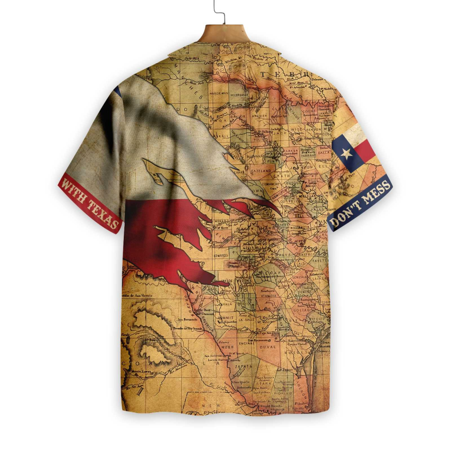 Texas Flag And Map Dont Mess With Texas Hawaiian Shirt