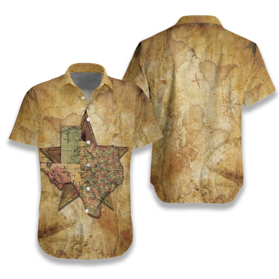 Texas Map The Lone Star Nation Hawaiian Shirt
