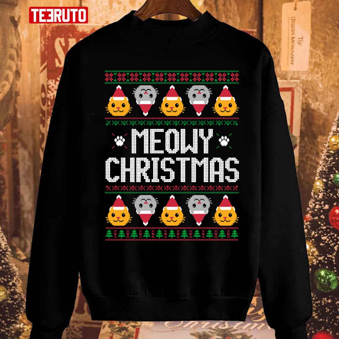 Ugly Christmas Cat Lover Unisex Sweatshirt