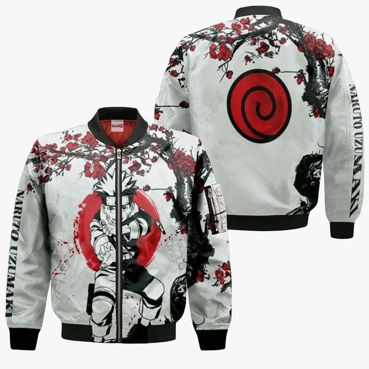 Uzumaki Naruto Anime Manga Naruto 3D Bomber Jacket