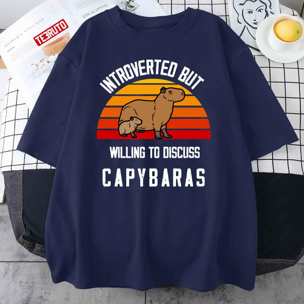 Vinatge Introverted But Willing To Discuss Capybaras Unisex T-Shirt