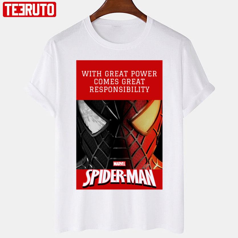 With Great Power Comes Great Responsibility Marvel Spider-man Comic Unisex T-Shirt