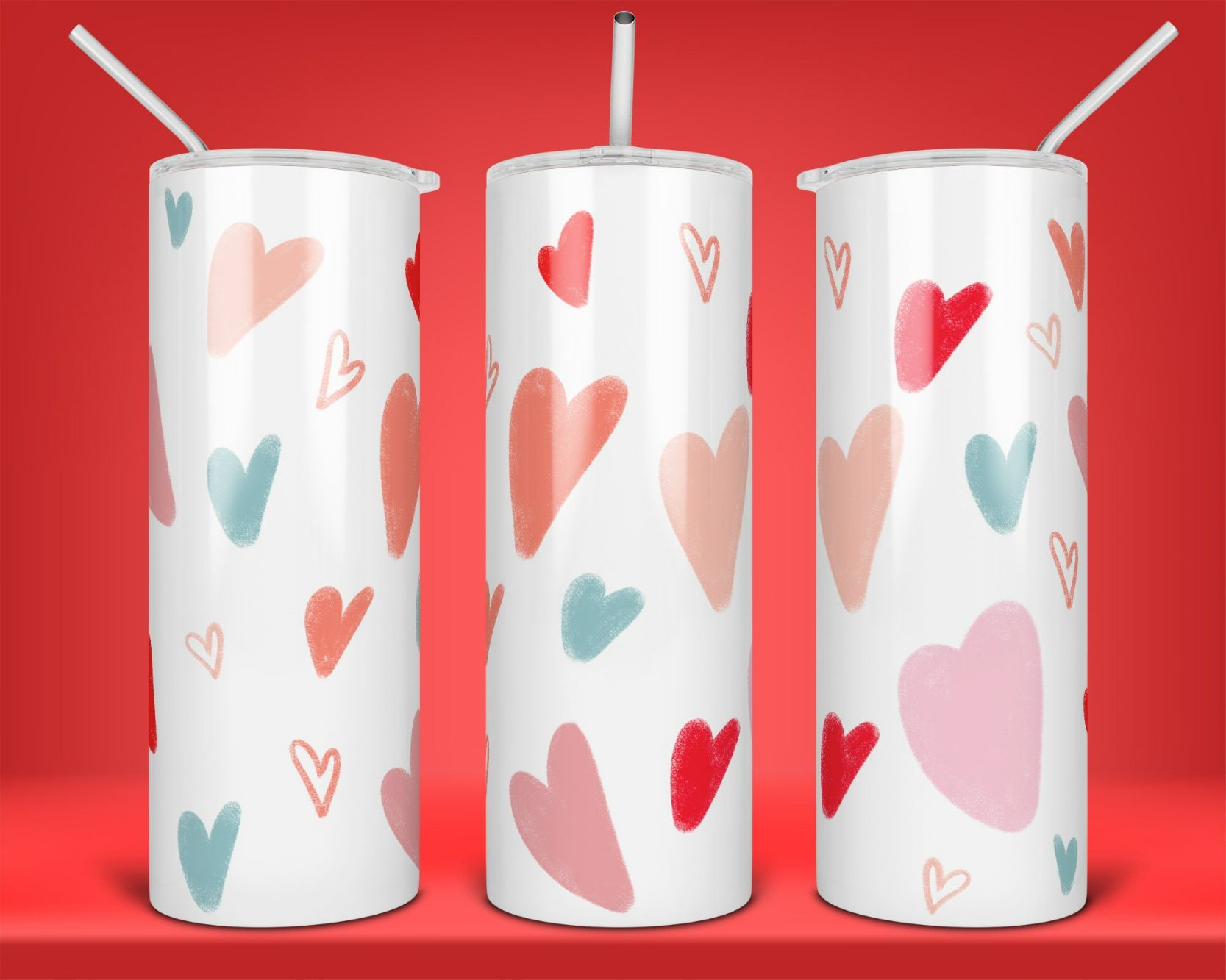 Valentine’s Day 20 ounce skinny Tumbler.