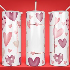 20 oz Skinny Valentines Picture Frame Heart Tumbler