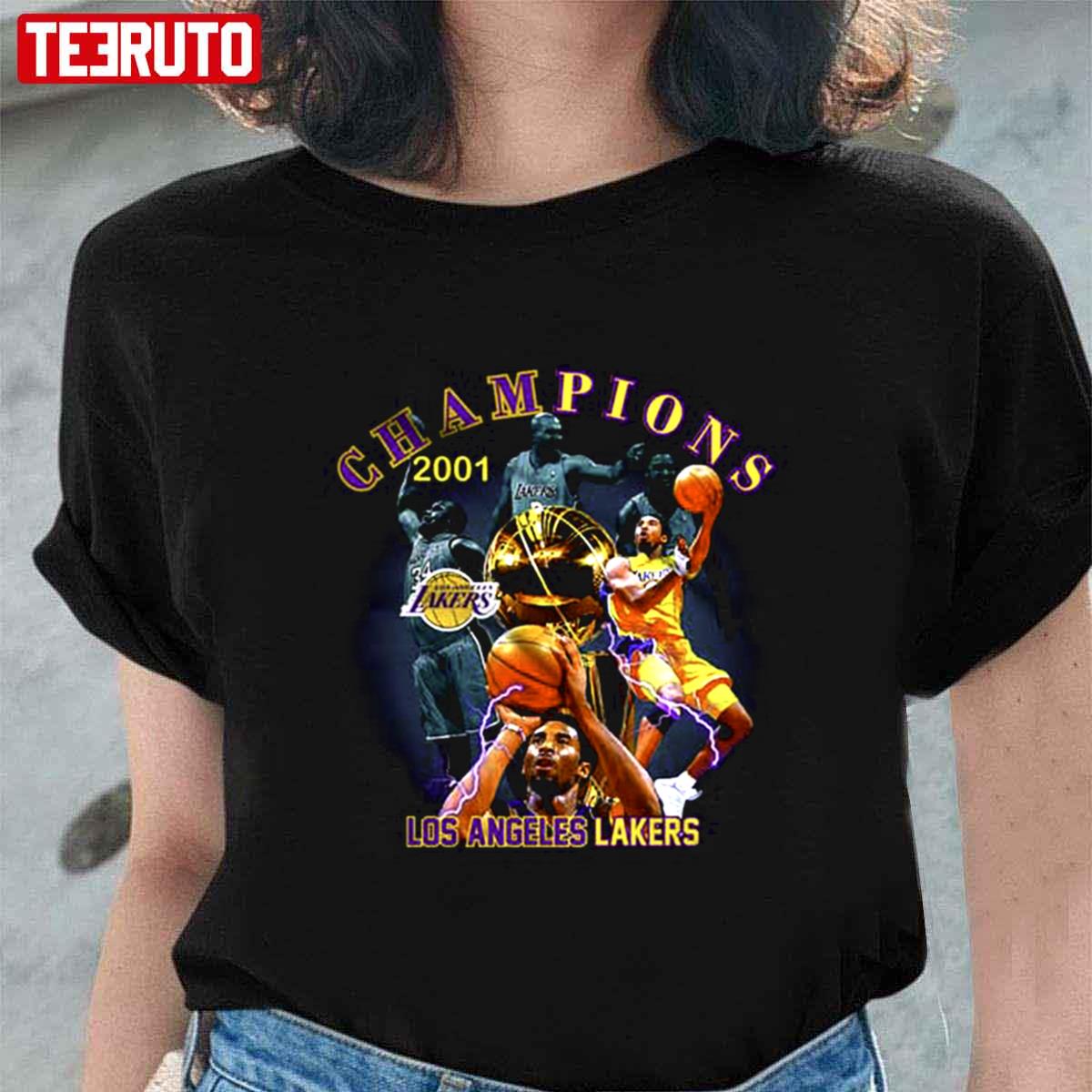 2001 Los Angeles Lakers Vintage Champion Kobe Collection Unisex T-Shirt