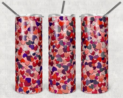 Hearts Design Skinny Tumbler