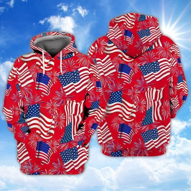 4th Of July Independence Day American Flag 3d Zip Hoodie