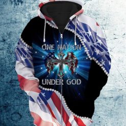 4th Of July Independence Day American One Nation Under God 3d Hoodie