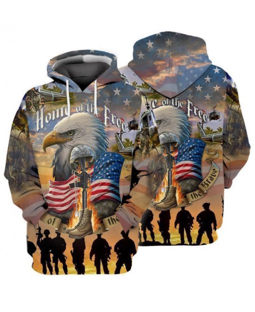4th Of July Independence Day Memorial Day American Eagle Home Of The Free 3d Hoodie