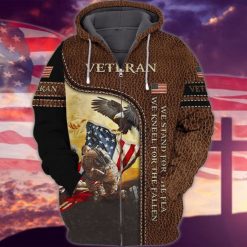 4th Of July Independence Day Memorial Day American Eagle Veteran We Stand For The Fla We Kneel For The Fallen 3d Hoodie