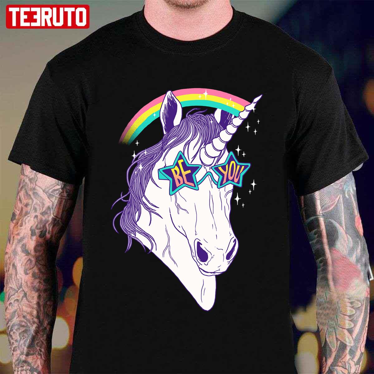 Be You Rainbow Unicorn Unisex T-Shirt - Teeruto