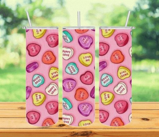 Candy Heart Valentines Day Tumbler