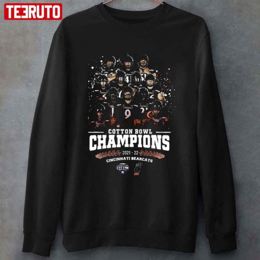 Cincinnati Bearcats Football Team Cotton Bowl Champions 2021 2022 Unisex T-Shirt