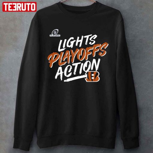 Cincinnati Bengals 2021 Nfl Playoffs Bound Lights Action Unisex T-Shirt