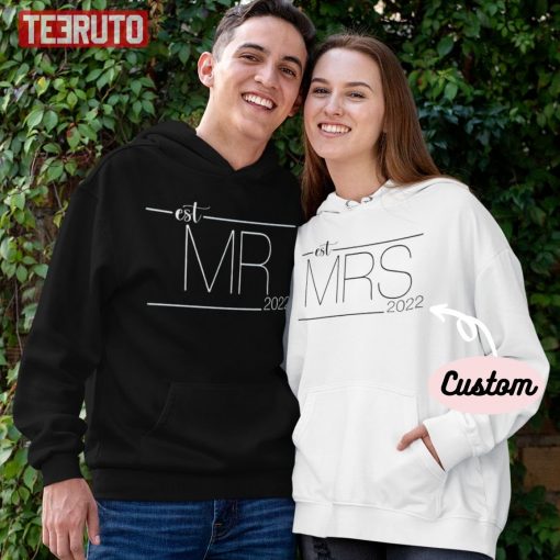 Customise Est Mr And Mrs Husband And Wife Matching Valentine Hoodie