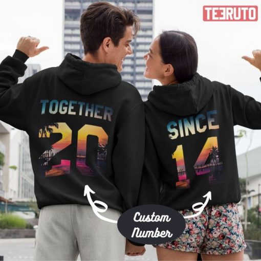 Customise Together Since Husband And Wife Matching Couple Valentine Hoodie