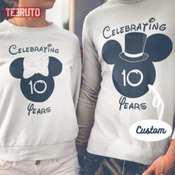 Customise Mickey Minnie Celebrating Anniversary Husband And Wife Matching Valentine Sweatshirt