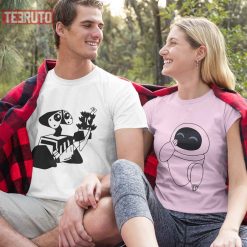 Cute Walle And Eve Pixar Cartoon Couple Matching Valentine T-Shirt