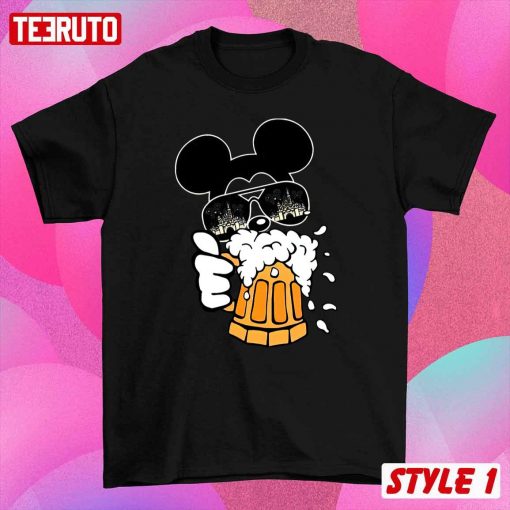 Disney Mickey Minnie Drinking Beer Couple Matching Valentine T-Shirt