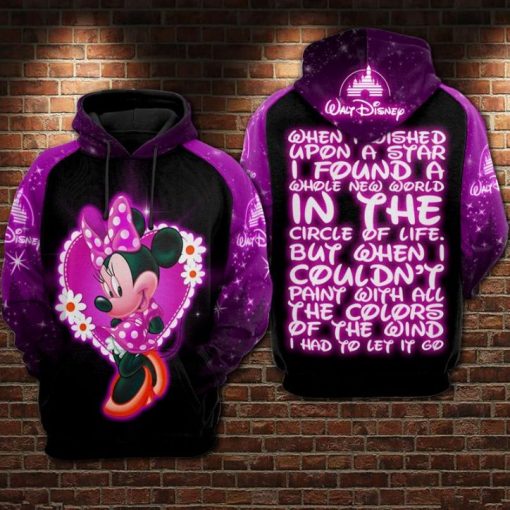 Disney Minnie When I Wish Upon A Star Quote Over Print 3d 2 Hoodie