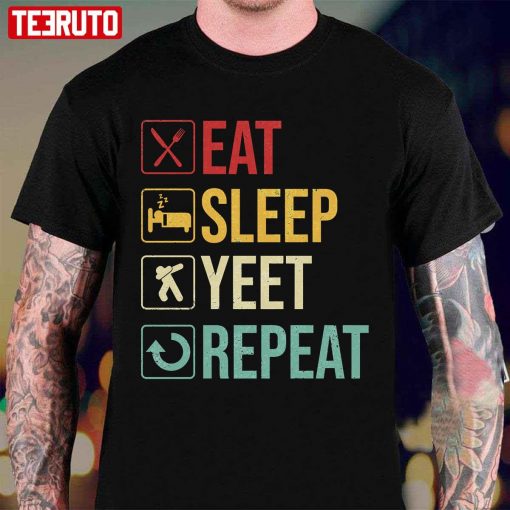 Eat Sleep Yeet Repeat Funny Vintage Unisex T-Shirt