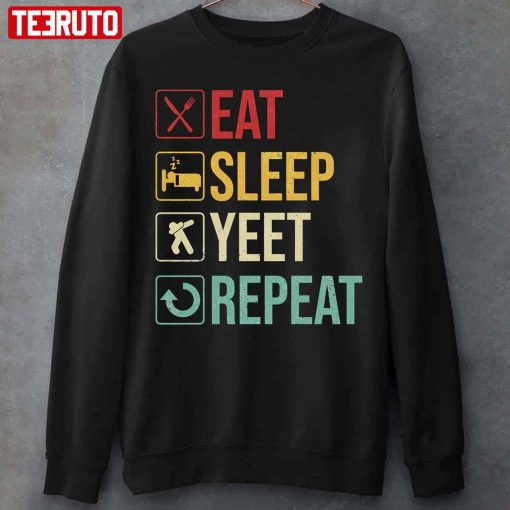 Eat Sleep Yeet Repeat Funny Vintage Unisex T-Shirt