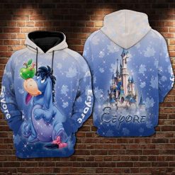 Eeyore And Worm Apple – Winnie The Pooh Disney Castle Over Print 3d Hoodie