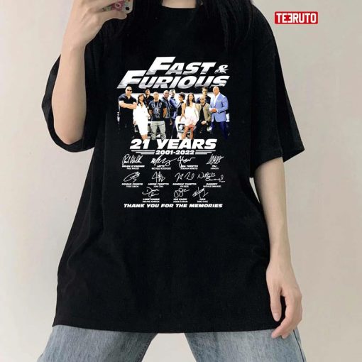 Fast And Furious 21 Years 2001 2022 Unisex T-Shirt