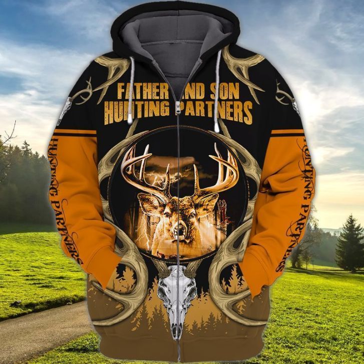 Fathers Day Father And Son Hunting Partners For Life Love Hunting 1 3d Hoodie