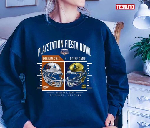 Fiesta Bowl Matchup Notre Dame Fighting Irish Vs. Oklahoma State Cowboys 2022 Unisex T-Shirt