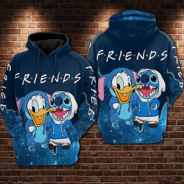 For Donald And Stitch Lovers Best Friend Galaxy Pattern Gift For Fan 3d Hoodie