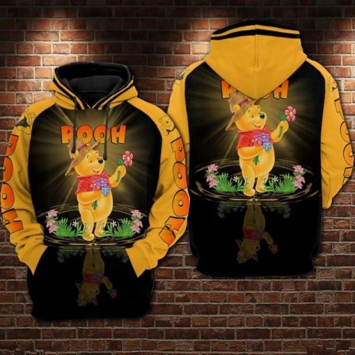 For Winnie The Pooh Lovers Water Reflection Effect Flower 3d 3 Hoodie