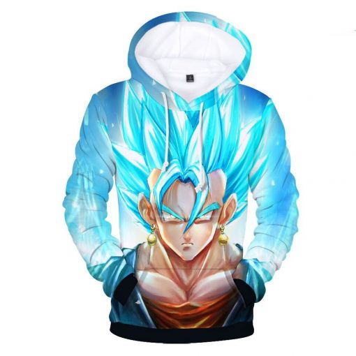 Goku Blue Saiyan Cartoon Dragon Ball Anime Manga Over Print 3d Hoodie