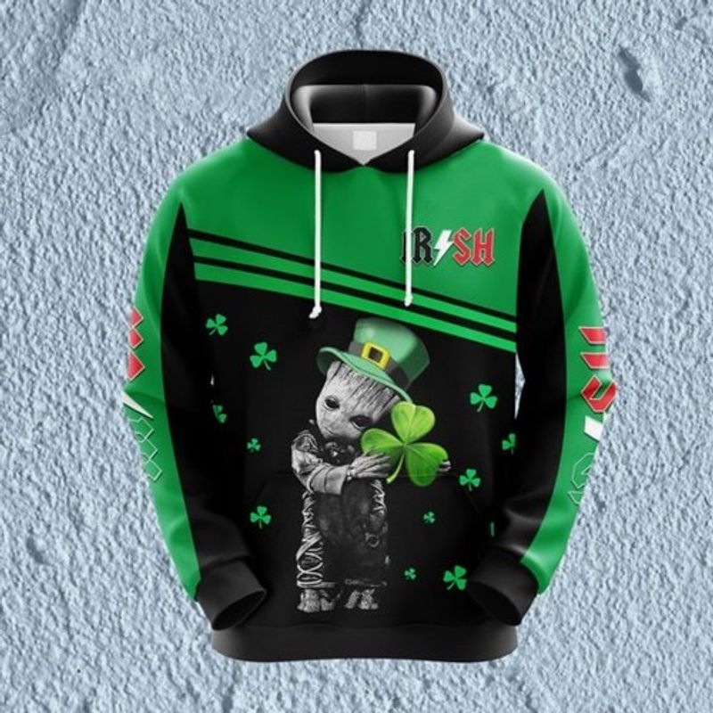 Groot Hold Shamrock Saint Patrick Rsquos Day Men And Women 3d Hoodie