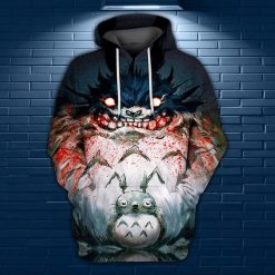 Halloween Horror Totoro Friends Studio Ghibli Over Print 3d Hoodie