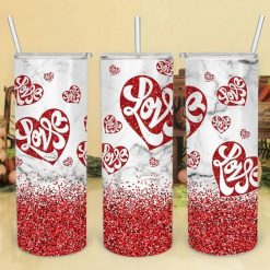 Heart Love File Png Glitter 20oz Skinny Tumbler